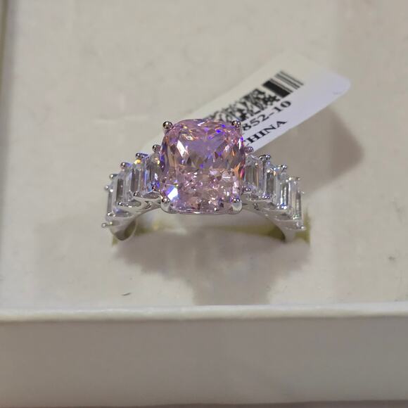 Bella Luce Sterling Silver Ring with Pink and White CZ size 10 NWT - Picture 2 of 3